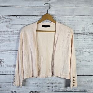 Tommy Hilfiger Light Pink Open Front Cropped Cardigan Womens Size Medium NWOT